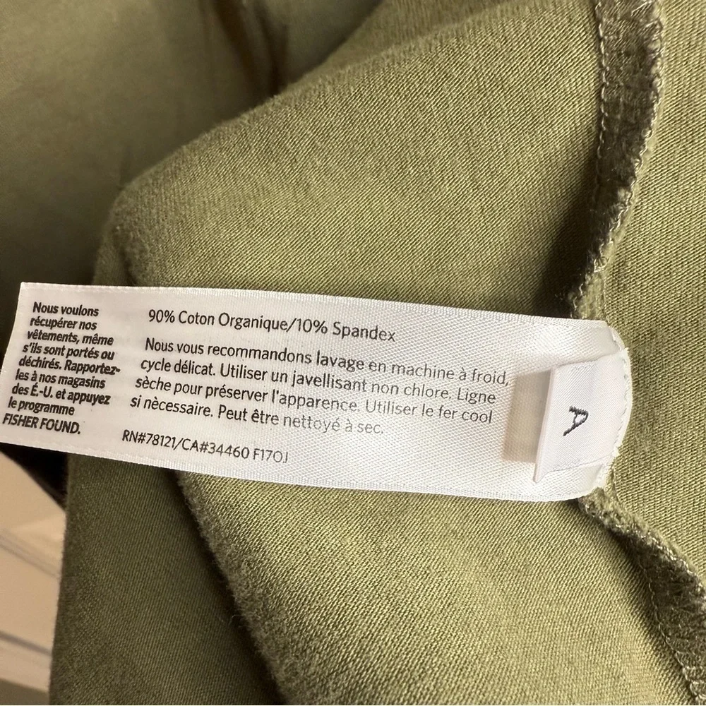 Eileen Fisher Olive Green 3/4 Sleeve Dress Organic Cotton Blend Size Small GUC - Picture 6 of 6